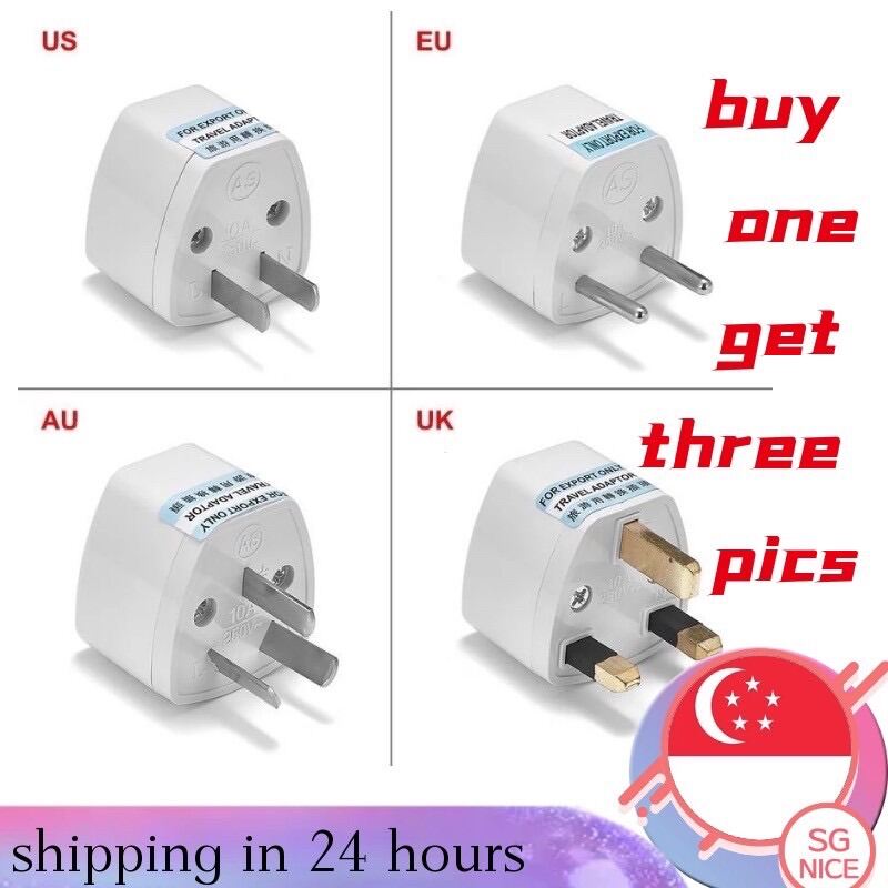 SG STOCK❤Universal AC Wall Plug To SG 3 Pin Plug Travel Adapter Charger BUY 1 GET 3