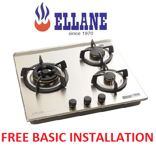 ELLANE EB-248SV 3 BURNER STAINLESS STEEL HOB WITH SAFETY DEVICE