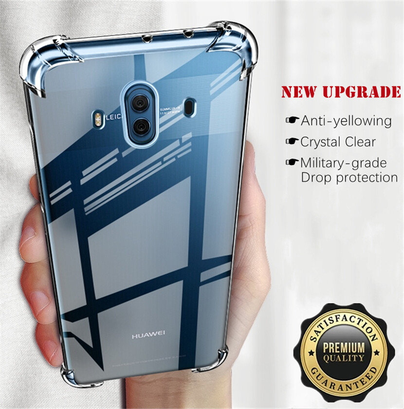 For Huawei Mate 10 ALP-L09 L29 Slim Crystal Clear Soft TPU Bumper Cushion Jelly Case with Four Reinforced Corners Transparent Scratch Resistant Protective Cover