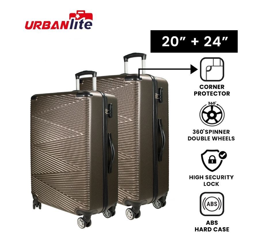 [SG Ready Stock] URBANLite ECHO 2.0 - [ 20 inch + 24 inch ] 360° 8 Wheels Spinner Corner Protector Luggage ULH21904 3 Working Days For Delivery By Universal Traveller