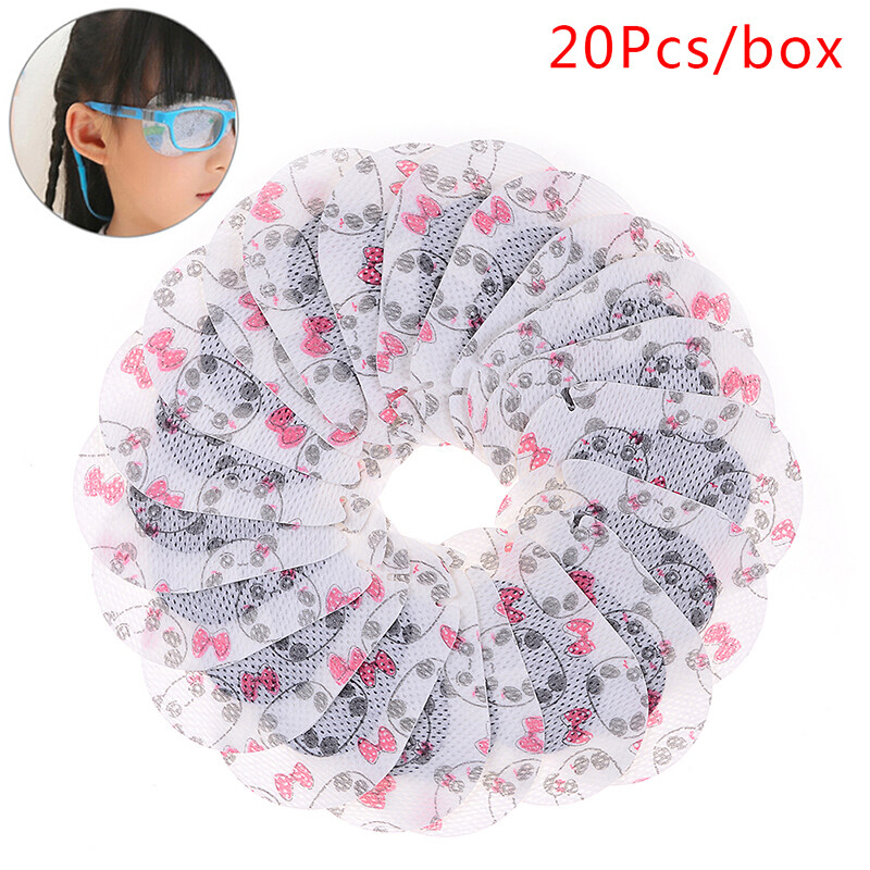 LANG 20pcs Cartoon Kids Crossed Lazy Eye Amblyopia Disposable Adhesive Eye Patches