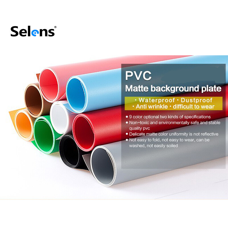 Selens PVC Solid Color Matte Background Waterproof Backdrop Paper 68x130cm for Photography